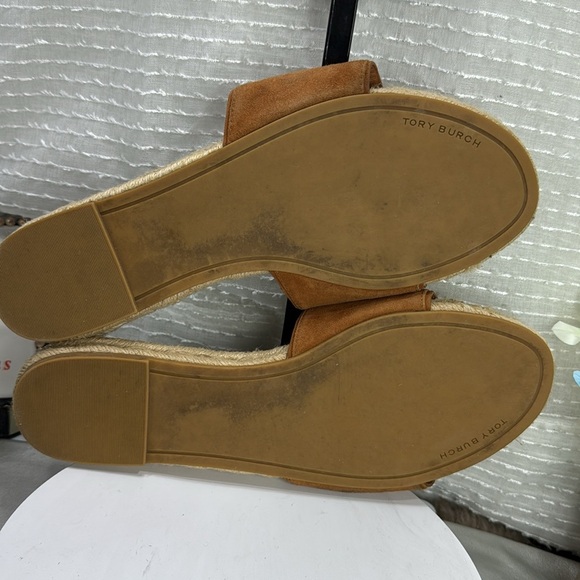 (S1) Tory Burch Benton Double T - Leather and Suede Logo Flats, Size 9.5 M - Picture 5 of 9